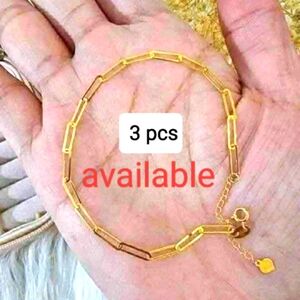 Pure Gold 18k Saudi Gold Paperclip Bracelet 7.5 Inch Real Gold Pawnable